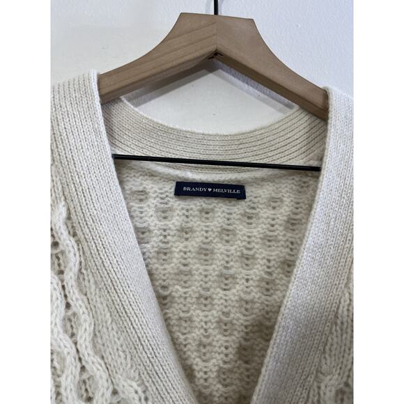 Cable Knit Fisherman Cardigan M Grandma Preppy Coastal Quiet Luxe Minimal Wool - Picture 2 of 16